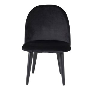 VENTURE DESIGN Velvet Chair XXS matbordsstol - svart velour och metall