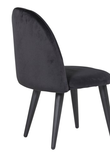 VENTURE DESIGN Velvet Chair XXS barnestol - sort velour og metall