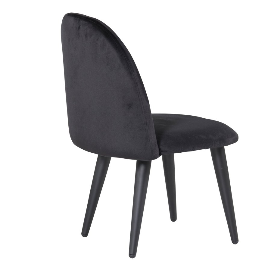 VENTURE DESIGN Velvet Chair XXS barnestol - sort velour og metall