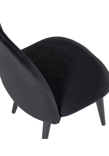 VENTURE DESIGN Velvet Chair XXS barnestol - sort velour og metall