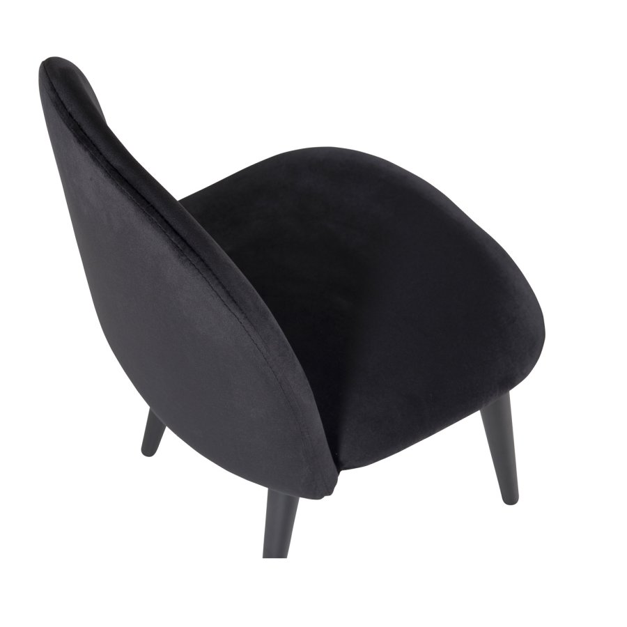 VENTURE DESIGN Velvet Chair XXS barnestol - sort velour og metall