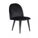 VENTURE DESIGN Velvet Chair XXS barnestol - sort velour og metall