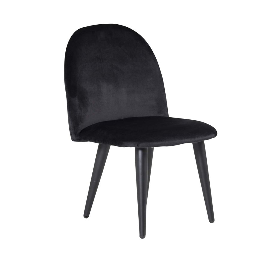 VENTURE DESIGN Velvet Chair XXS barnestol - sort velour og metall