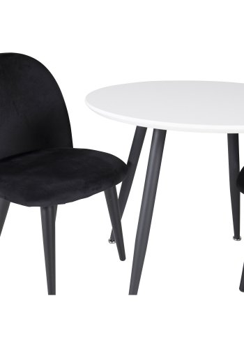 VENTURE DESIGN Velvet Chair XXS barnestol - sort velour og metall