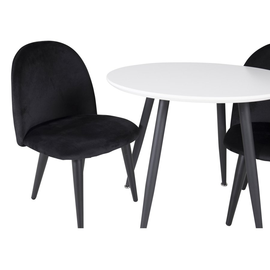 VENTURE DESIGN Velvet Chair XXS barnestol - sort velour og metall