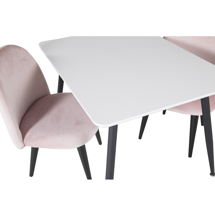 VENTURE DESIGN Velvet Chair XXS barnestol - rosa velur og metall
