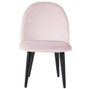 VENTURE DESIGN Velvet Chair XXS matbordsstol - rosa velour och metall