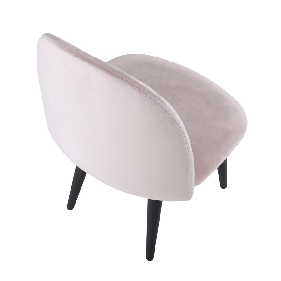 VENTURE DESIGN Velvet Chair XXS barnestol - rosa velur og metall