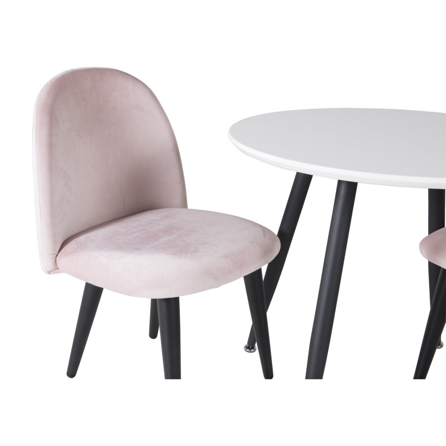 VENTURE DESIGN Velvet Chair XXS barnestol - rosa velur og metall