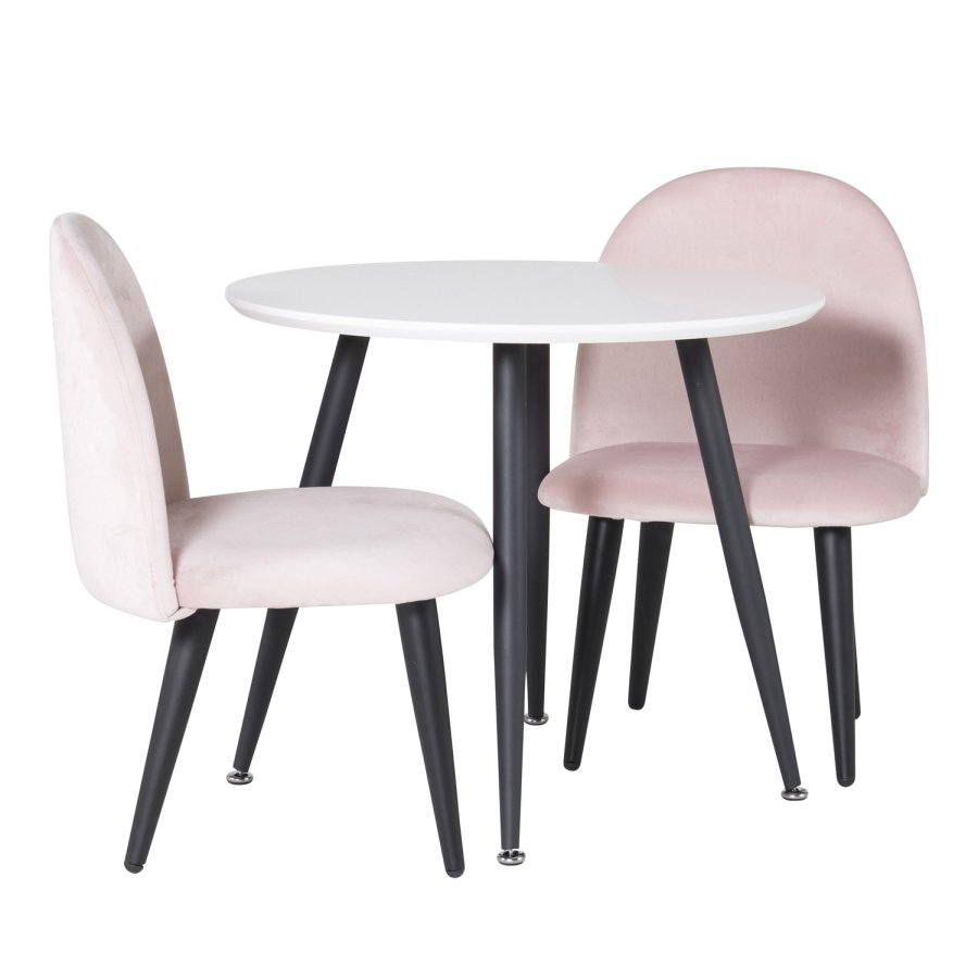VENTURE DESIGN Velvet Chair XXS barnestol - rosa velur og metall