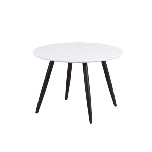 VENTURE DESIGN Plaza matbord - vit MDF och svart metall (60)