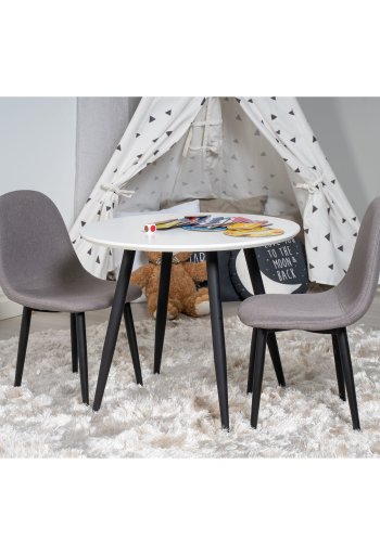 VENTURE DESIGN Plaza spisebord - hvid MDF og sort metal (60)