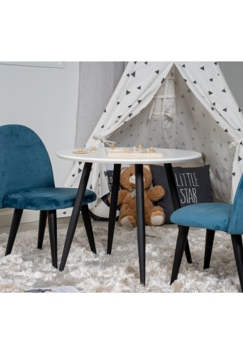 VENTURE DESIGN Plaza spisebord - hvid MDF og sort metal (60)