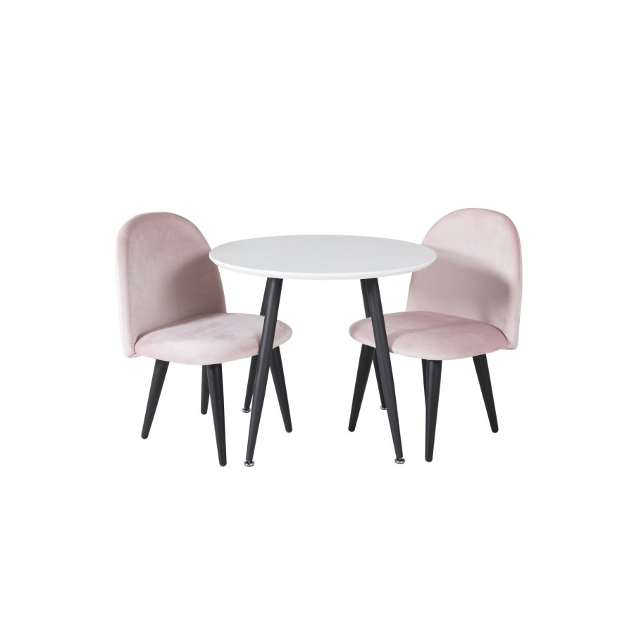 VENTURE DESIGN Plaza spisebord - hvid MDF og sort metal (60)