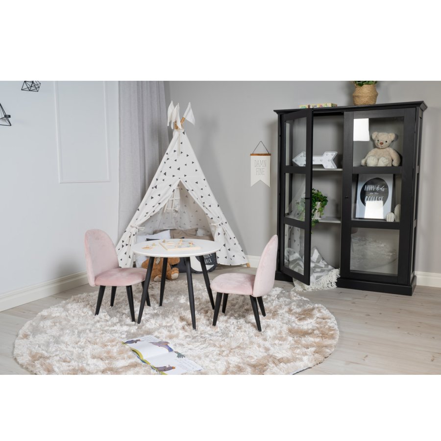 VENTURE DESIGN Plaza spisebord - hvid MDF og sort metal (60)