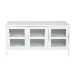 VENTURE DESIGN Acero TV-bord, med 3 dörrar och 2 hyllplan - vitt stl