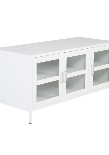 VENTURE DESIGN Acero TV-bord, m. 3 drer og 2 hyller - hvit stl