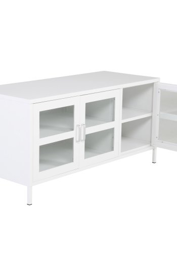 VENTURE DESIGN Acero TV-bord, m. 3 drer og 2 hyller - hvit stl