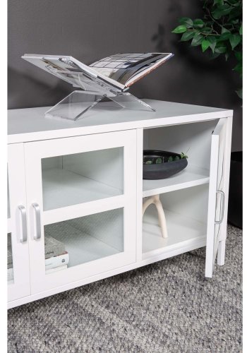 VENTURE DESIGN Acero TV-bord, m. 3 drer og 2 hyller - hvit stl