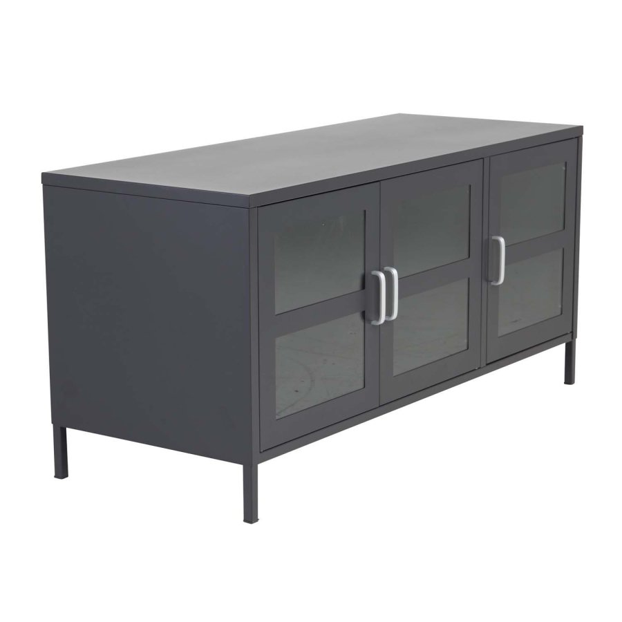 VENTURE DESIGN Acero TV-bord/skjenk, m. 3 drer og 2 hyller - sort stl