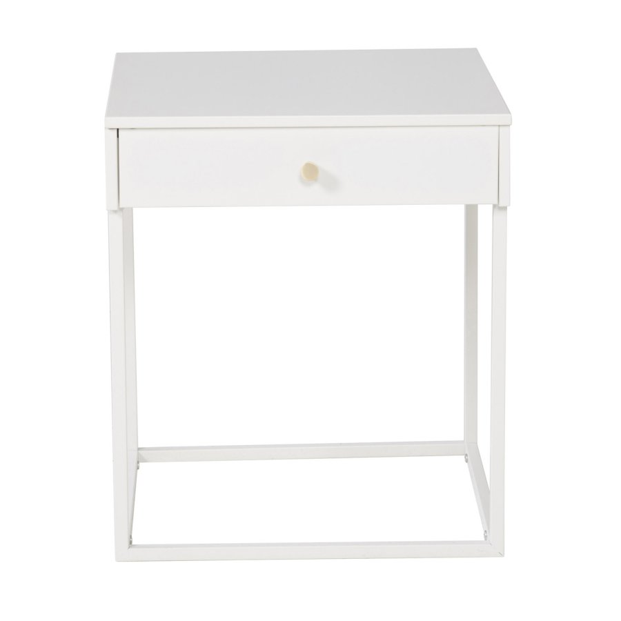 VENTURE DESIGN Bakal nattbord, m. 1 skuff - hvit stl