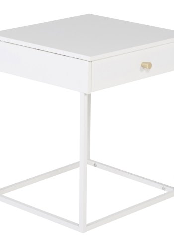 VENTURE DESIGN Bakal nattbord, m. 1 skuff - hvit stl