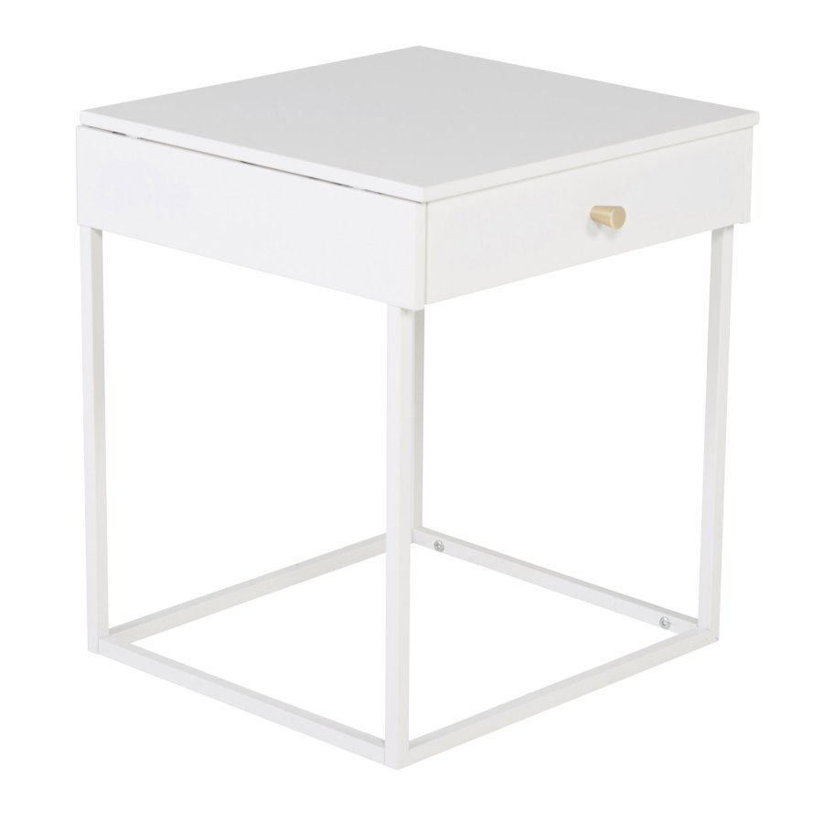 VENTURE DESIGN Bakal nattbord, m. 1 skuff - hvit stl