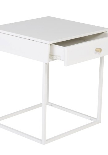 VENTURE DESIGN Bakal nattbord, m. 1 skuff - hvit stl