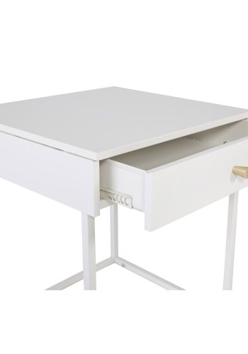 VENTURE DESIGN Bakal nattbord, m. 1 skuff - hvit stl