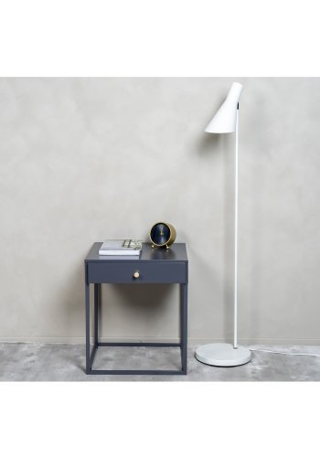 VENTURE DESIGN Bakal nattbord, m. 1 skuff - lys gr stl (43x41)