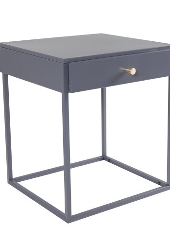 VENTURE DESIGN Bakal nattbord, m. 1 skuff - lys gr stl (43x41)