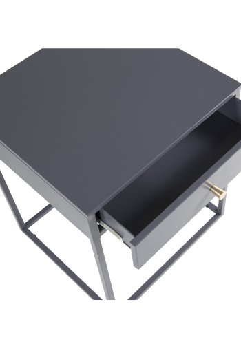 VENTURE DESIGN Bakal nattbord, m. 1 skuff - lys gr stl (43x41)