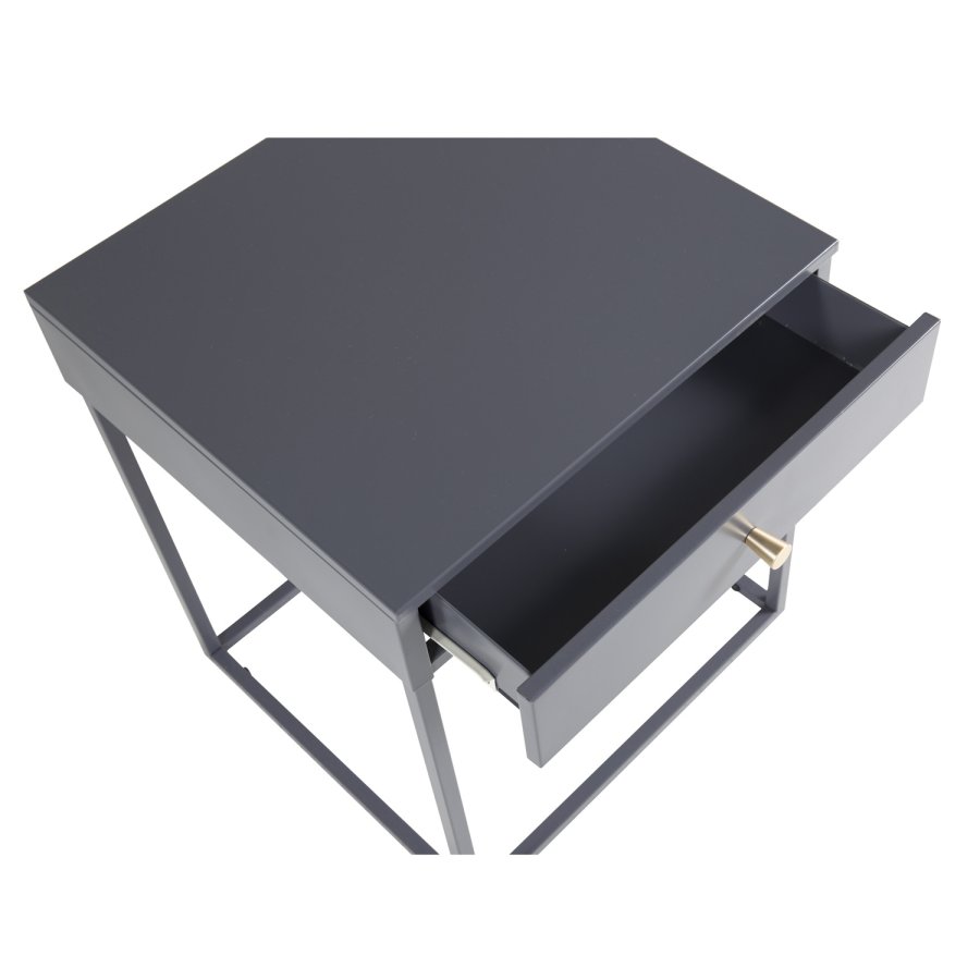 VENTURE DESIGN Bakal nattbord, m. 1 skuff - lys gr stl (43x41)