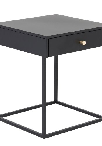 VENTURE DESIGN Bakal Nachttisch, mit 1 Schublade – schwarzer Stahl