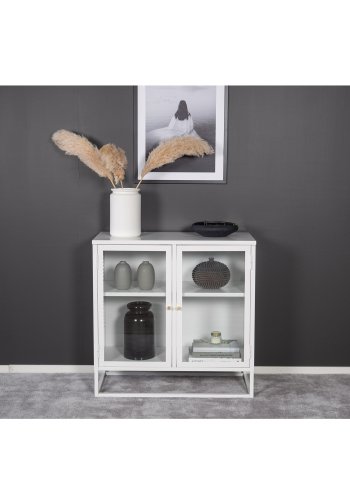 VENTURE DESIGN Bakal skap, m. 2 drer og 1 hylle - hvit stl