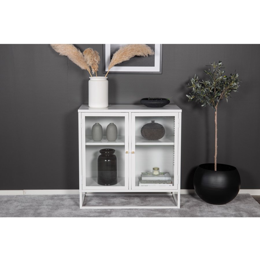 VENTURE DESIGN Bakal skap, m. 2 drer og 1 hylle - hvit stl