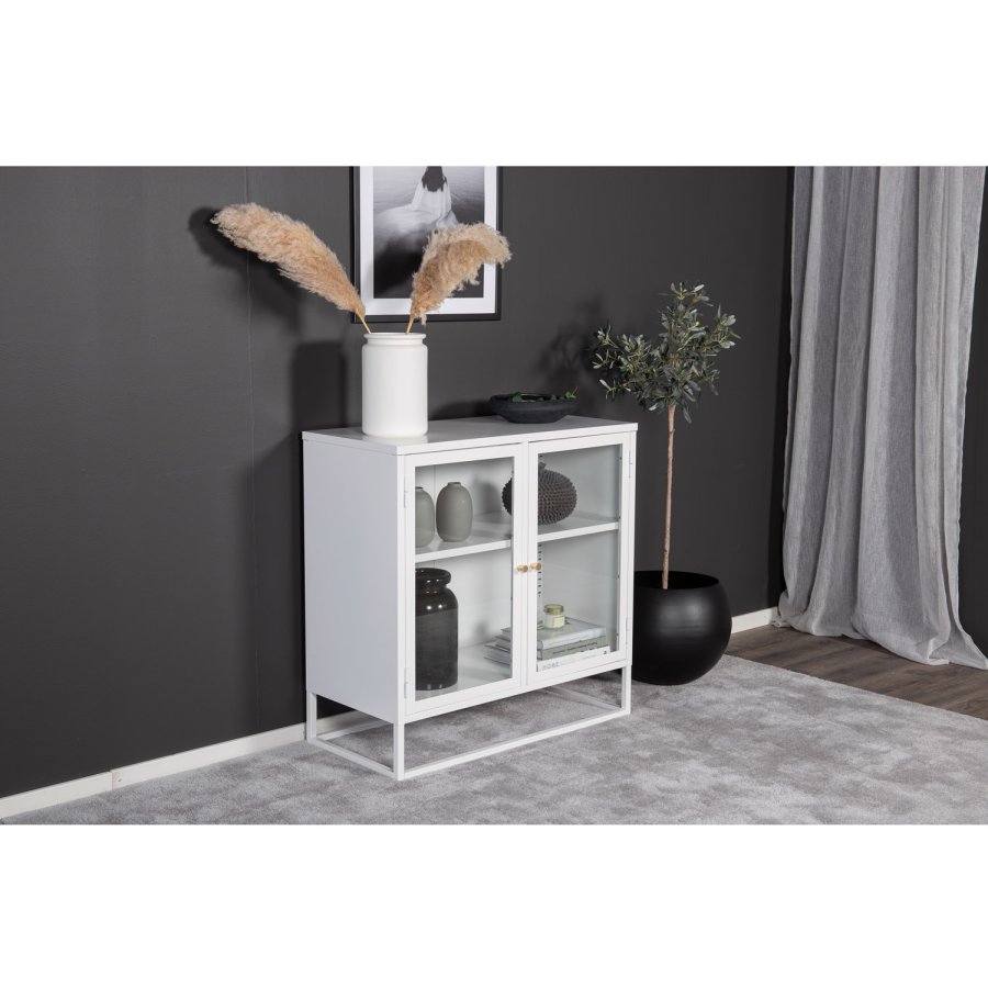 VENTURE DESIGN Bakal skap, m. 2 drer og 1 hylle - hvit stl