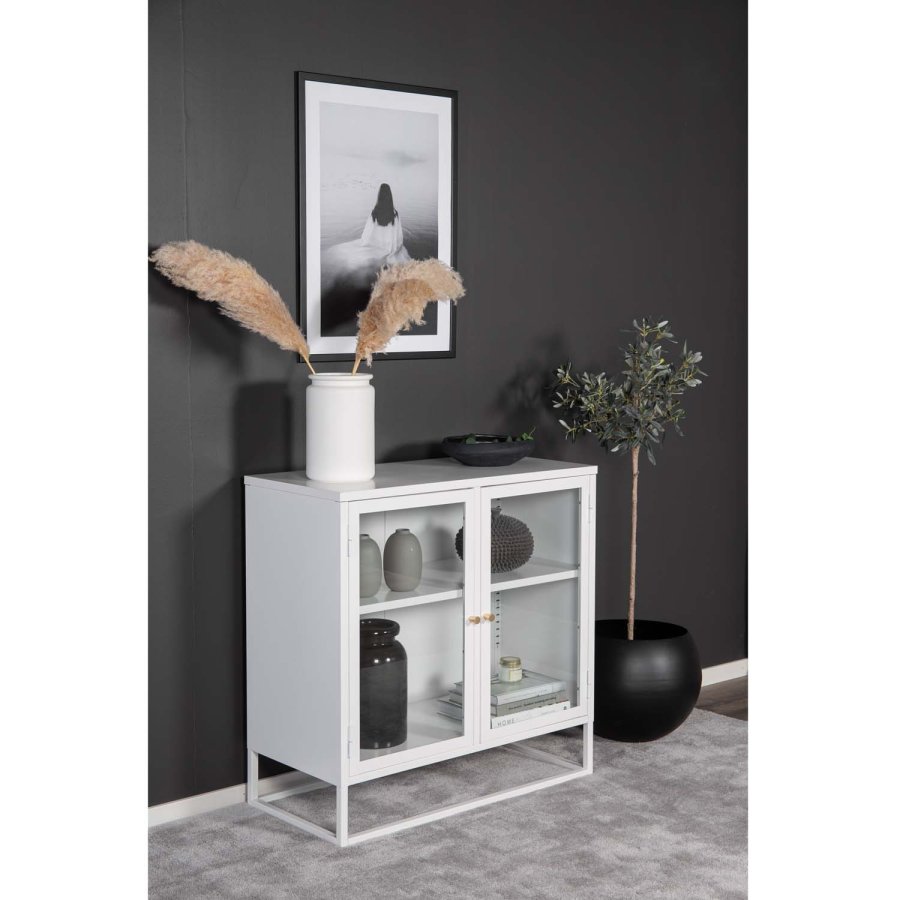 VENTURE DESIGN Bakal skap, m. 2 drer og 1 hylle - hvit stl