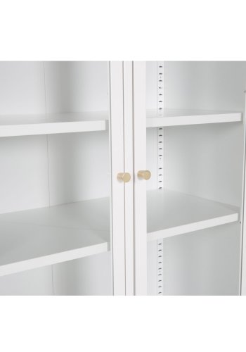 VENTURE DESIGN Bakal vitrineskap, m. 4 drer og 4 hyller - hvit stl