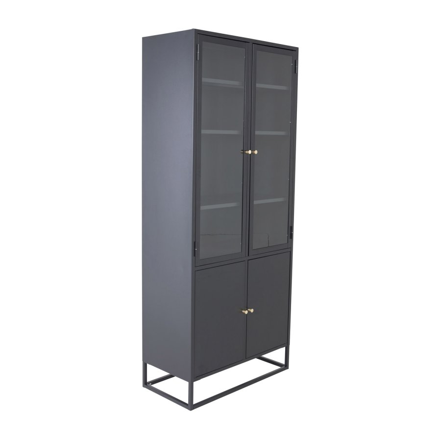 VENTURE DESIGN Bakal vitrineskap, m. 4 drer og 4 hyller - sort stl