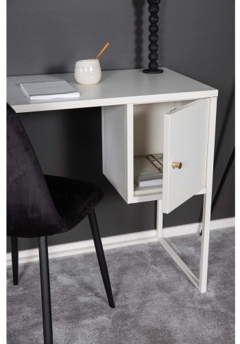 VENTURE DESIGN Bakal skrivebord, m. 1 dr - hvit stl (95x45)