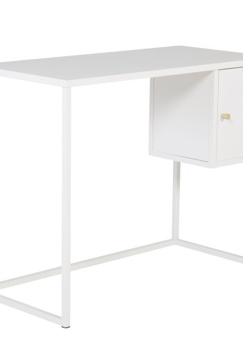 VENTURE DESIGN Bakal skrivebord, m. 1 dr - hvit stl (95x45)