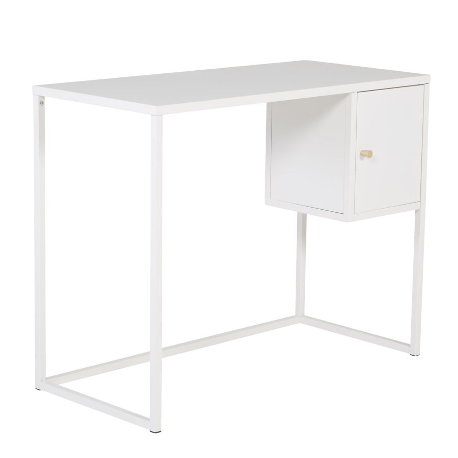 VENTURE DESIGN Bakal skrivebord, m. 1 dr - hvit stl (95x45)