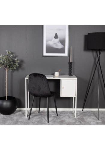 VENTURE DESIGN Bakal skrivebord, m. 1 dr - hvit stl (95x45)