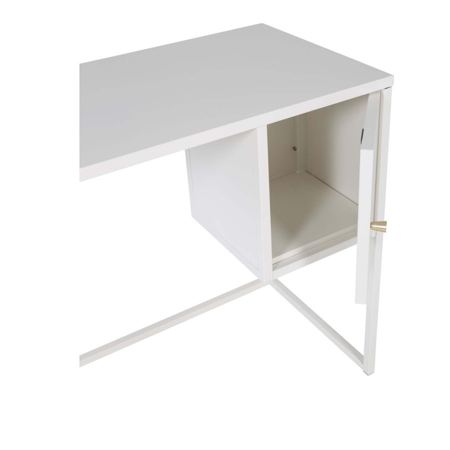 VENTURE DESIGN Bakal skrivebord, m. 1 dr - hvit stl (95x45)