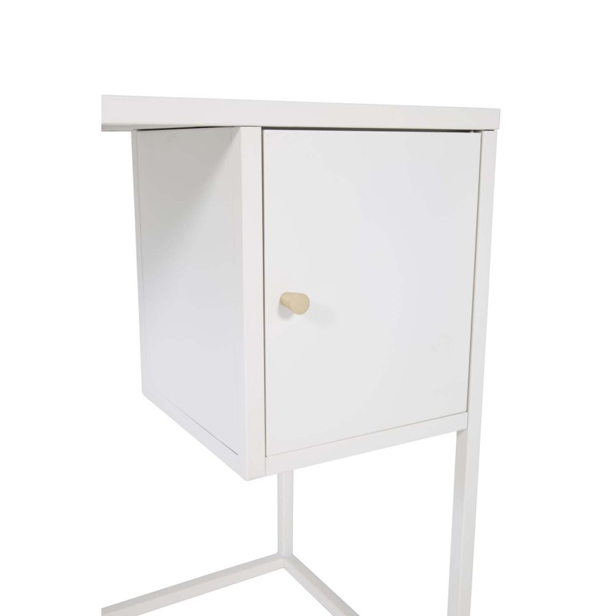 VENTURE DESIGN Bakal skrivebord, m. 1 dr - hvit stl (95x45)