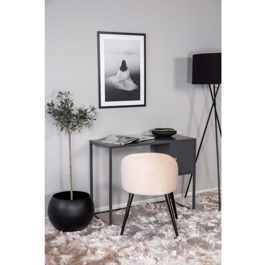 VENTURE DESIGN Bakal Schreibtisch, m. 1 Tür - hellgrauer Stuhl (95x45)