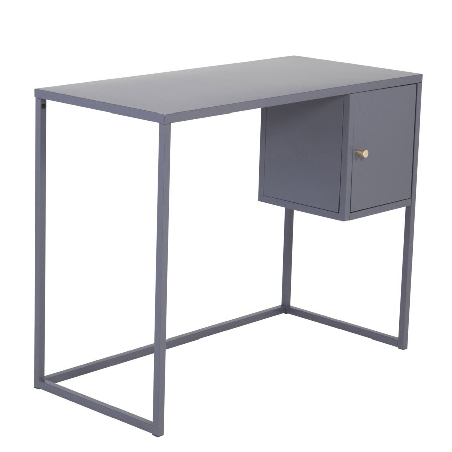 VENTURE DESIGN Bakal Schreibtisch, m. 1 Tür - hellgrauer Stuhl (95x45)