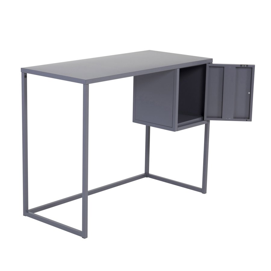 VENTURE DESIGN Bakal Schreibtisch, m. 1 Tür - hellgrauer Stuhl (95x45)