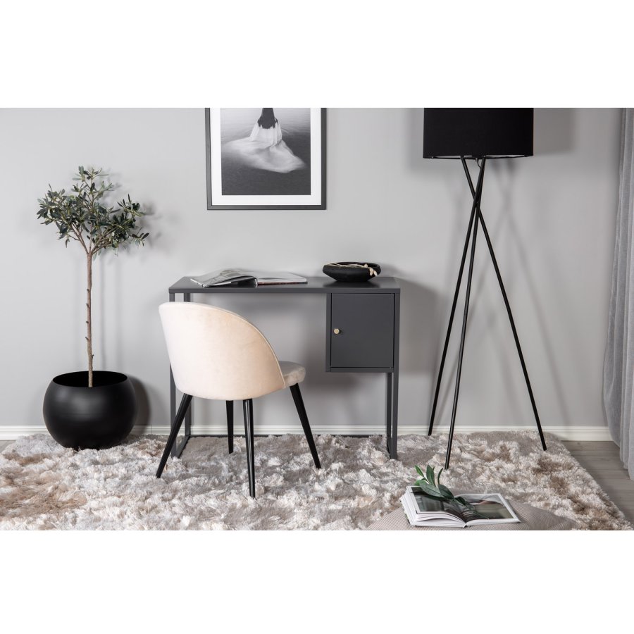 VENTURE DESIGN Bakal Schreibtisch, m. 1 Tür - hellgrauer Stuhl (95x45)